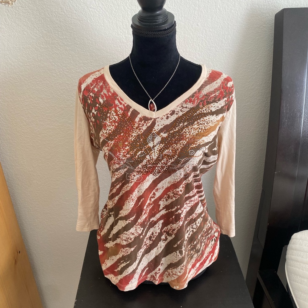 90's Y2k graphic shirt with sequined design